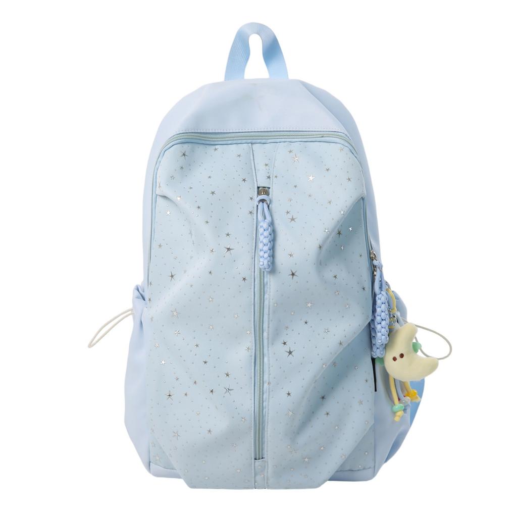 Schoolbag Backpack 1011 New Large-capacity Simple Casual Foreign Style Pure and Sweet Starlight Junior High School Student Schoolbag