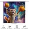 Cute Asian Cat Shower Curtain With Vibrant Orange Design - Perfect For Home Decor And Adding A Fun Touch To Your Bathroom