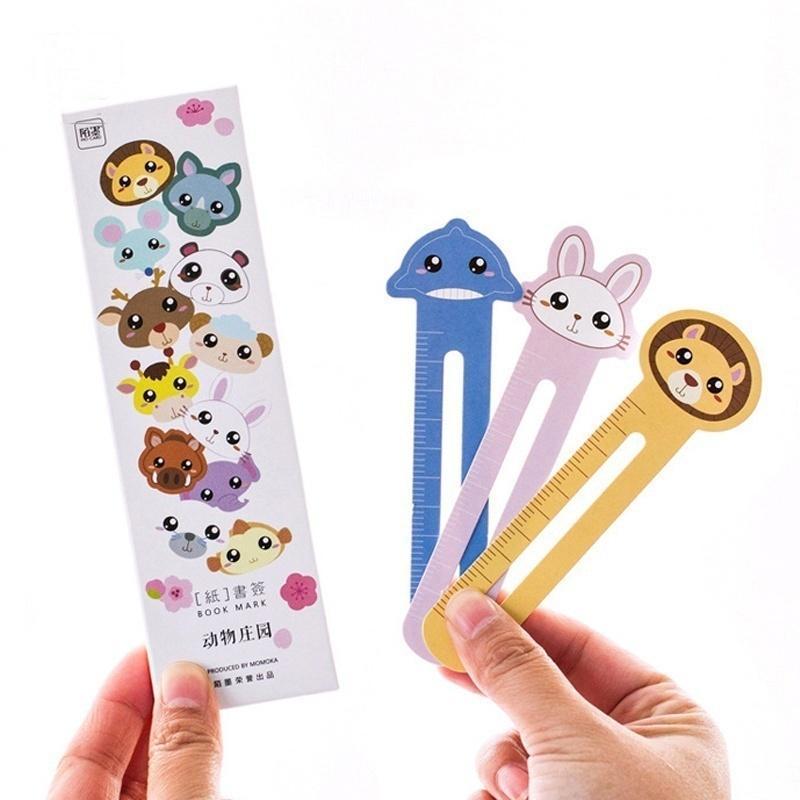 1box MO.CARD "Animal Farm " Scale Shape Bookmark Paper Bookmarks Kawaii Stationery School Suppl