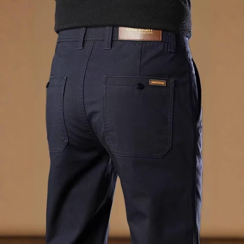 

Мужские повседневные брюки Slim Grey Casual 2025 года — высокого класса, делового прямого кроя, с бархатом и утолщением 34