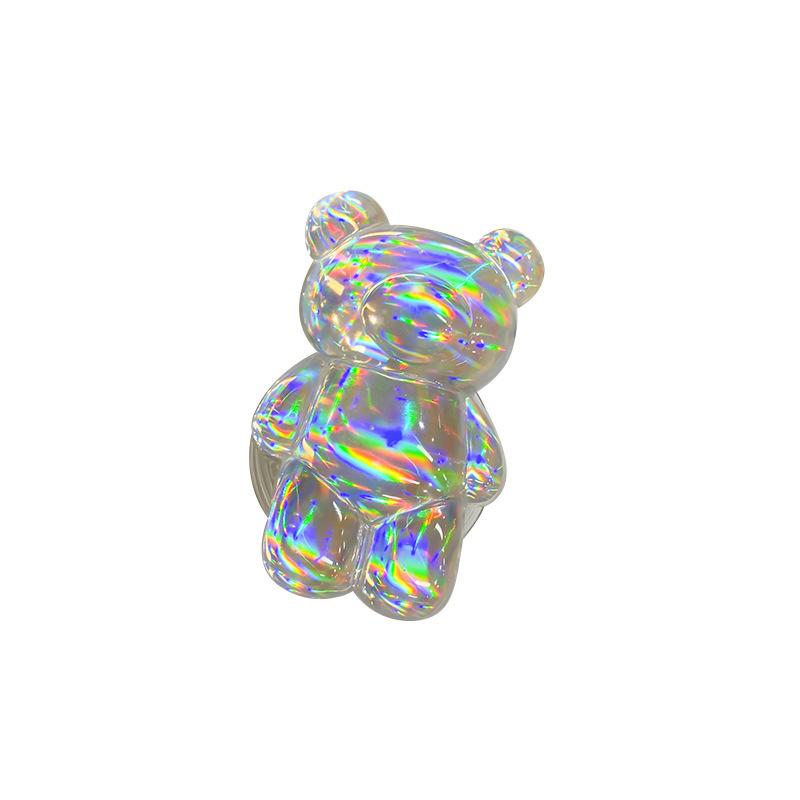Aurora Laser Bear Cool Mobile Phone Airbag Bracket Foldable Telescopic Paste Cartoon Air Cushion Desktop Support