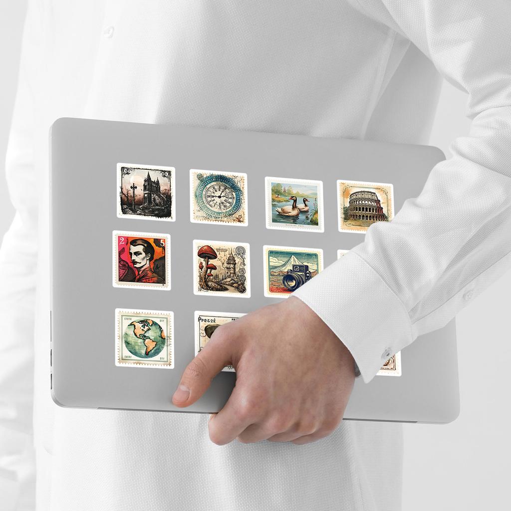 50 Retro Briefmarken Serie Graffiti Aufkleber DIY Schreibwaren Aufkleber Wasserbecher Computer Wasserdichte Dekorative Aufkleber