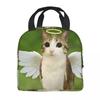 Meowl Cat Owl Meme Thermal Insulated Lunch Bags for School Portable Food Bag Cooler Thermal Lunch Box