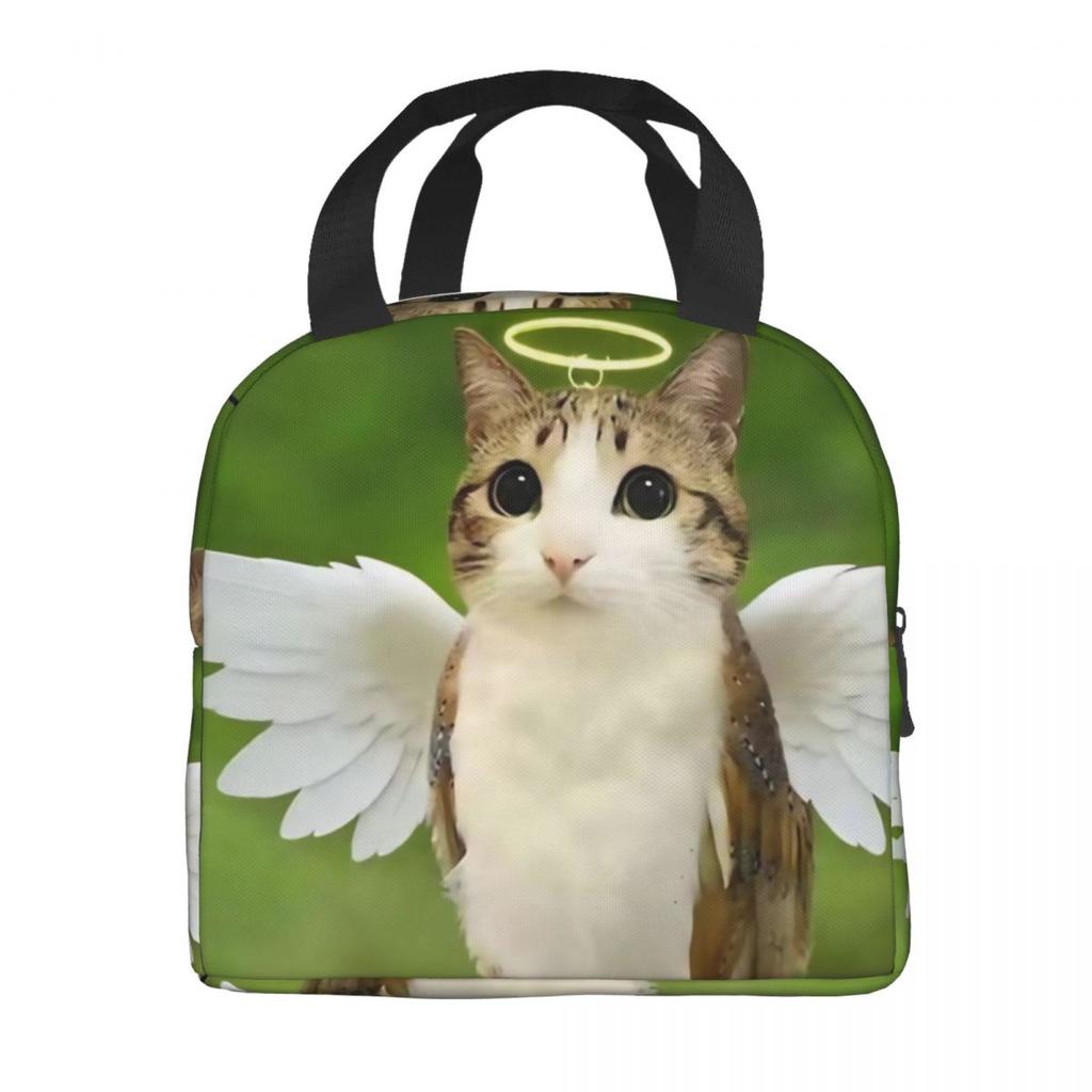 Meowl Cat Owl Meme Thermal Insulated Lunch Bags for School Portable Food Bag Cooler Thermal Lunch Box