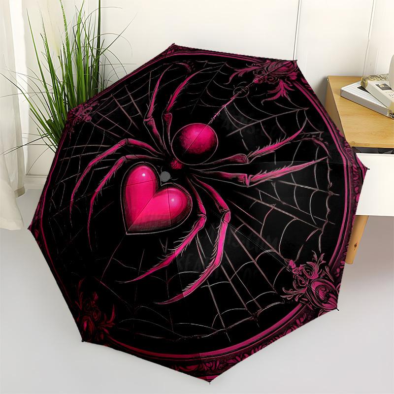1pc Spider Web Automatic Folding Umbrella - Compact 8-Rib Design, Durable Plastic & Iron, Lightweight for Outdoor Daily Use144