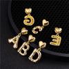 18K Gold-Plated Zircon Necklace with Cross and Colorful Letter Pendants
