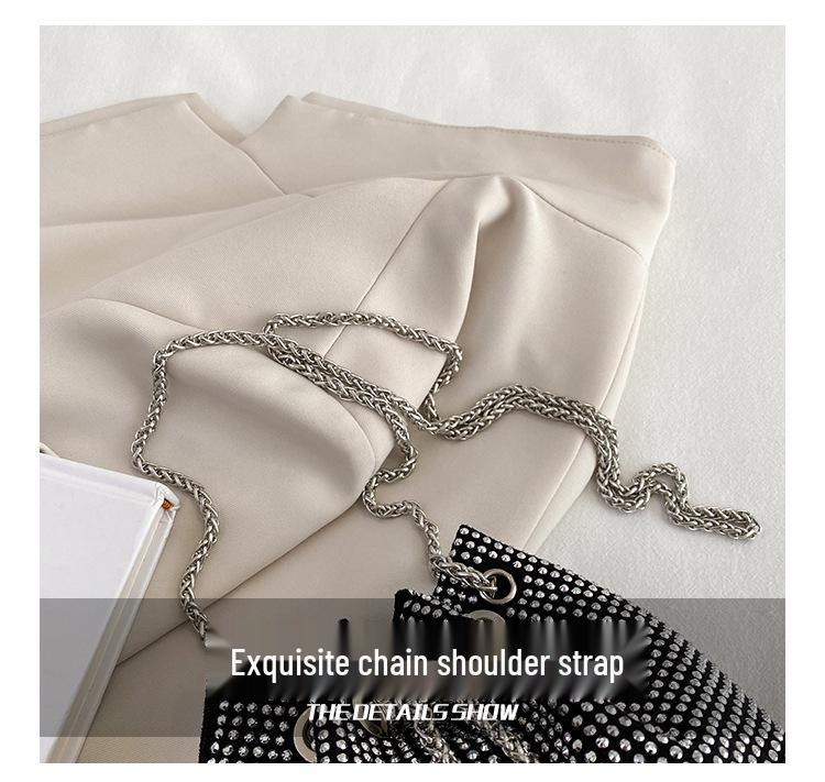 High-End Single Shoulder Bucket Bag: Versatile Summer Crossbody with Chain & Drawstring Design