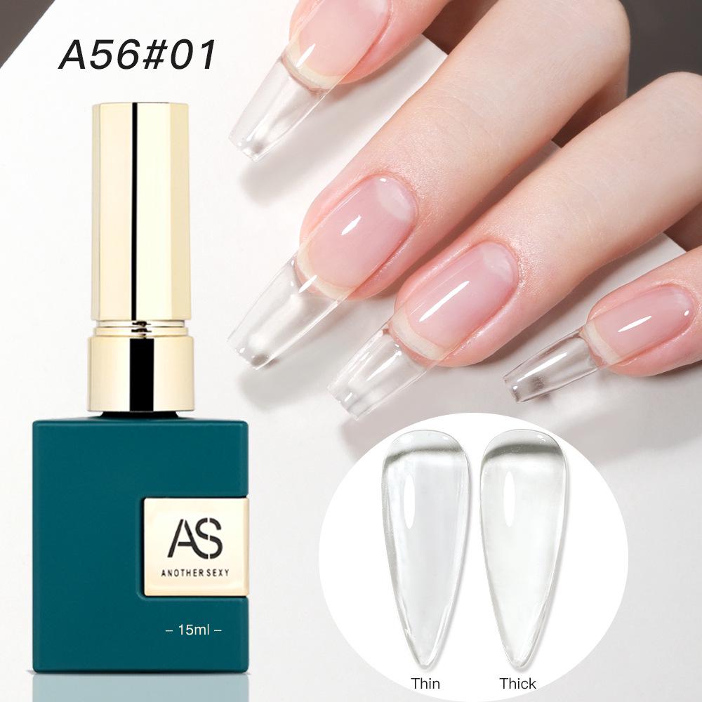 AS Three-in-One UV Gel: Ice Translucent, Milky White, Nude Pink - Long-Lasting Nail Gel Base Color