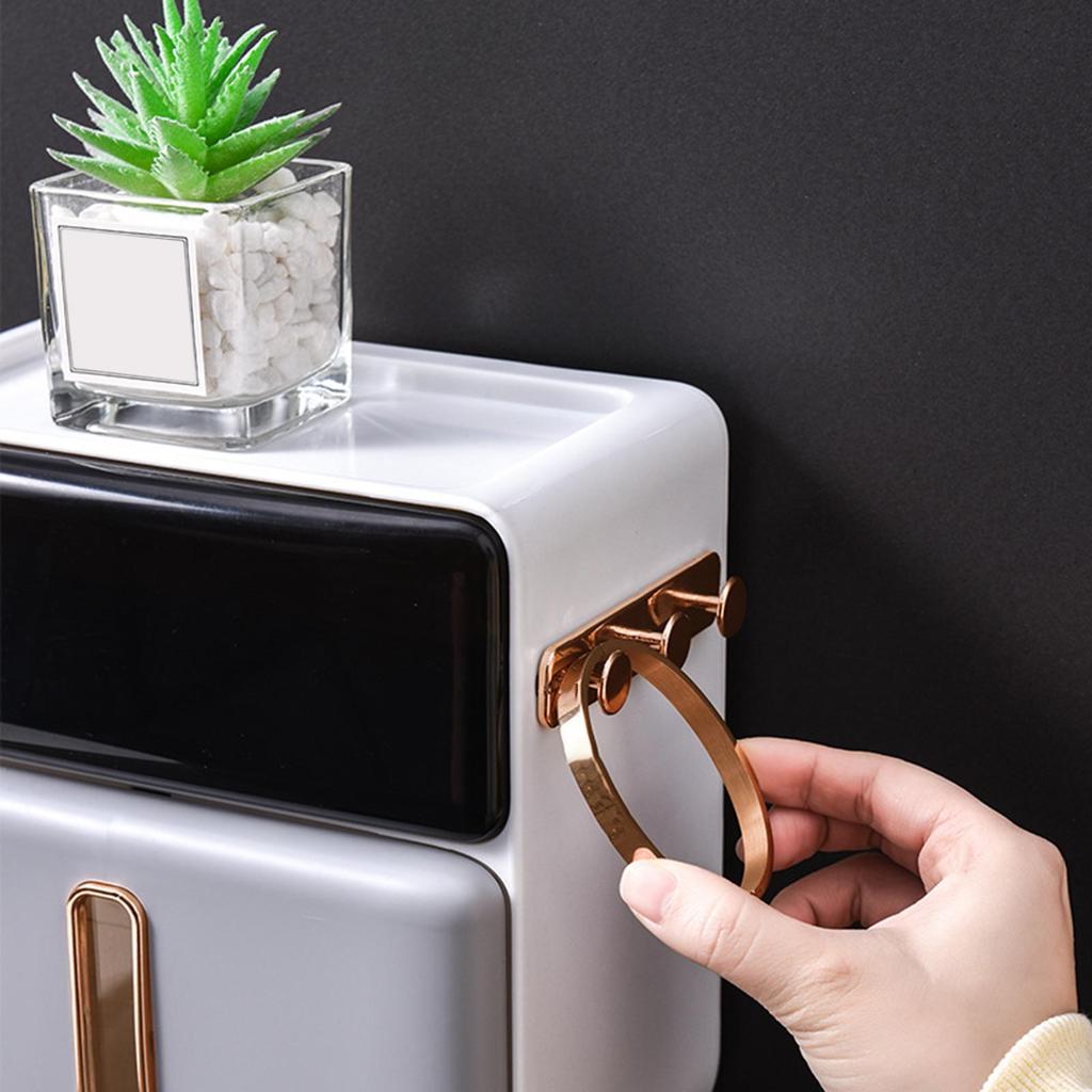 Multifunction Tissue Box Holder , Dispenser Accessories with Shelf Organizer Roll for Hotel