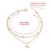 Moon Double-layer Foot Chain Home Fashionable and Simple Foot Accessories Geometric Crescent Moon Beaded Multi-layer Foot Chain