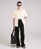 SSIN AND LEE Coastal Crinkle Open Half Shirt Ivory