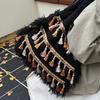 Large Capacity Fashion Ethnic Style Fringed Leisure Bag 2025 Autumn New Single Shoulder High Value Fashionable Simple Tote Bag