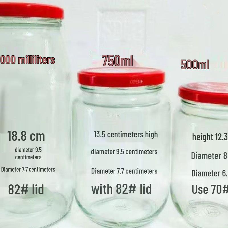 Heat-Resistant Glass Canning Jar with Lid - Tomato Sauce Storage Bottle