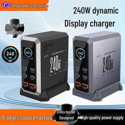 240W Multi-Port USB Fast Charger with Dynamic Display