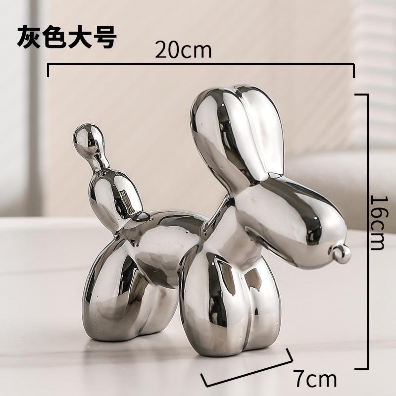 European Ceramic Gold-plated Balloon Dog Decoration Home Decoration Living Room Decoration Creative Animal Desktop Decoration