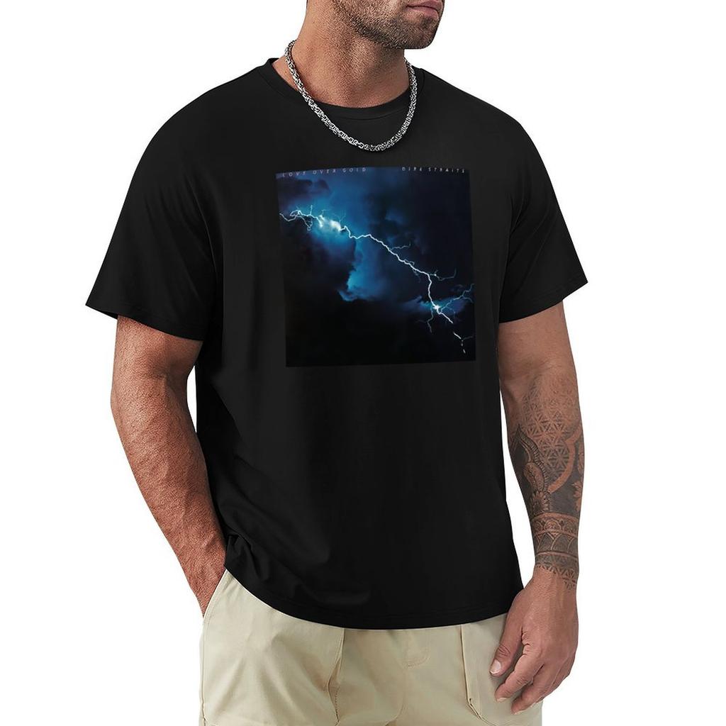 Dire Straits Love Over Gold Tshirt Worker Basic Short Sleeve Tee