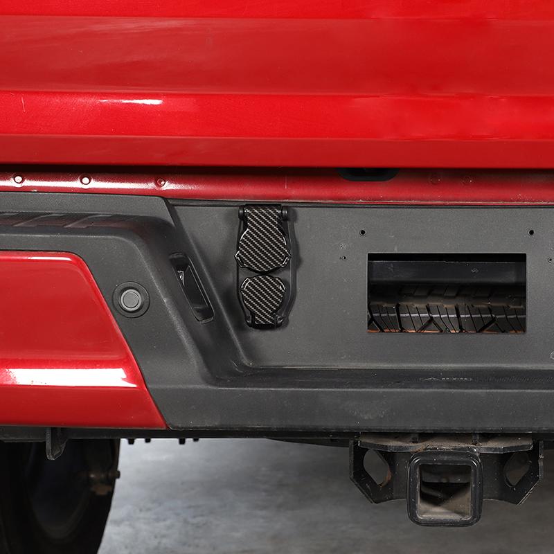 Car ABS  Trailer Outlet Decorative Cover  For Ford F150 2021 Up Exterior Accessories, Carbon Fiber Black