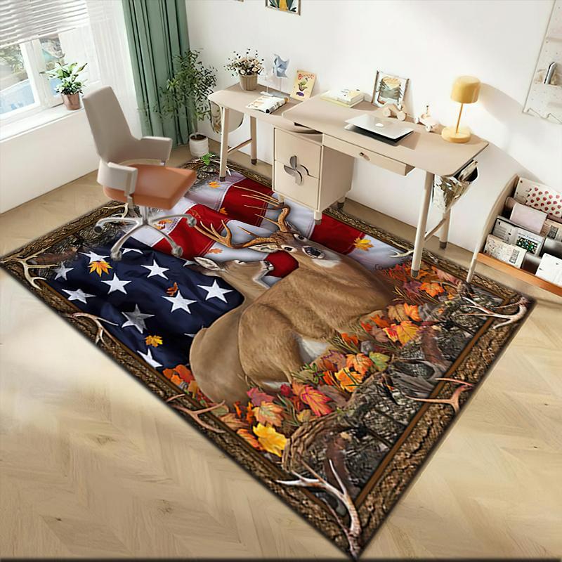 1pc American Flag Patriotic Pet Carpet Rug for Living Room Bedroom Home Sofa Decoration,Kids Play Non-slip Floor Mat
