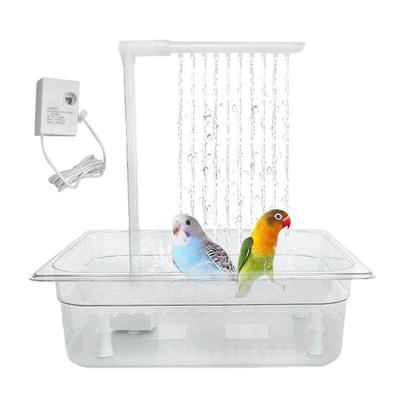 Vogel Badebecken Duschbox Automatische Papageienbadewanne Mehrzweck-Vogelbadewanne mit mehreren Wasserhähnen für Wellensittichreinigung