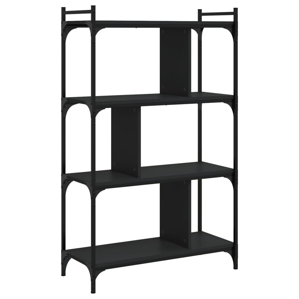 Bookshelf 4 Shelves Black 76 x 32 x 123 cm Engineered Wood