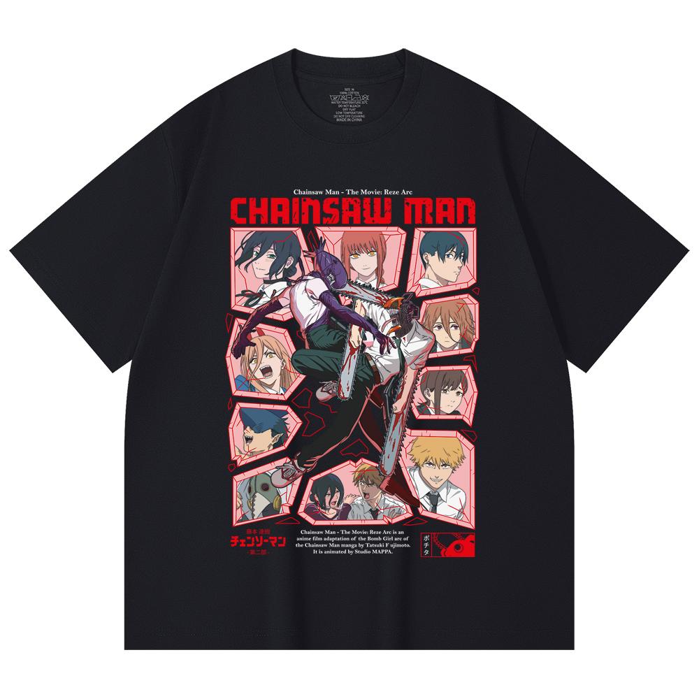 230 Gsm 100% Cotton Chainsaw Man V18 Reze Arc Print Unisex Heavy Cotton T Shirt