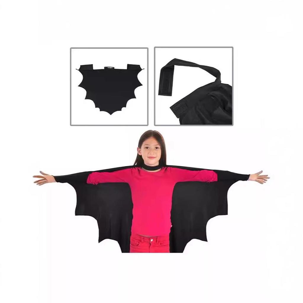 Bat-Shaped Halloween Cloak & Eye Mask Set for Kids – Cat Woman Style