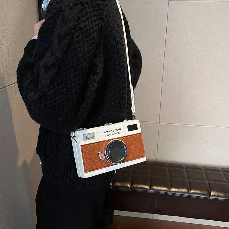 Camera Style Shoulder Bag Women Fashion Funny Box Bag Retro Camera Crossbody Bags