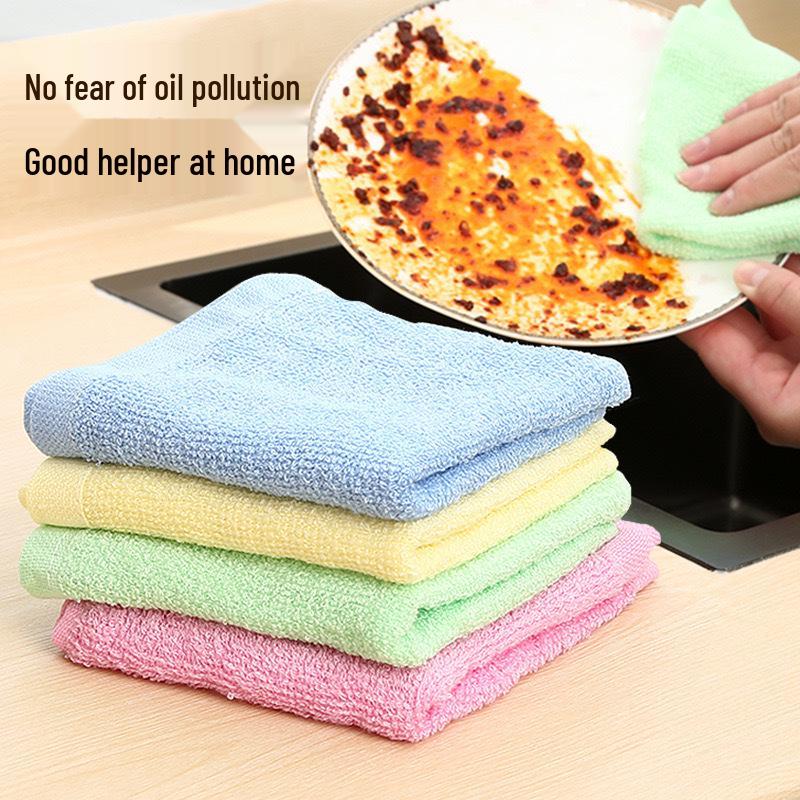 Non-Stick Oil Remover Wood Fiber Dishcloth: Absorbent, Easy-Clean Scouring Pad for Kitchens