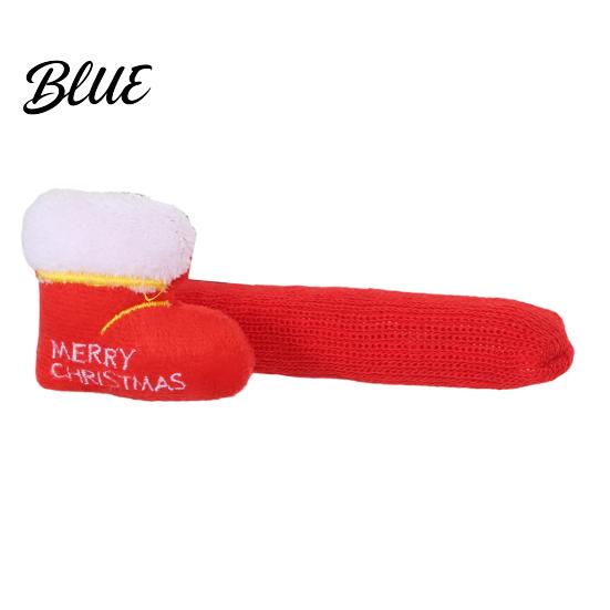 Soft Plush Door Handle Sleeves Knitted Christmas Doorknob Covers Santa Reindeer Decor Anti‑Slip Protector Sleeves Winter Anti Collision