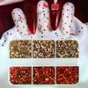 6 Grades Fofas Coração Glitter Lantejoulas para Unhas Kawaii Mini Dourado Vermelho Laser Amor Floco Redondo para Unhas Estrela Coreana DIY Acessórios de Charme para Unhas