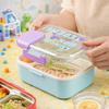 with Handle Children Lunch Box Durable Food Container Set New Kids Bento Box  Outdoor Use