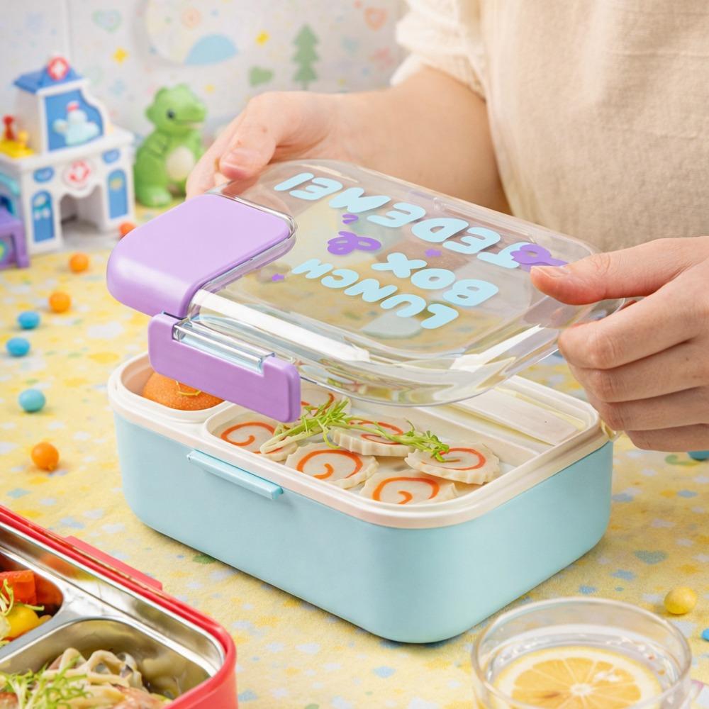 with Handle Children Lunch Box Durable Food Container Set New Kids Bento Box Outdoor Use