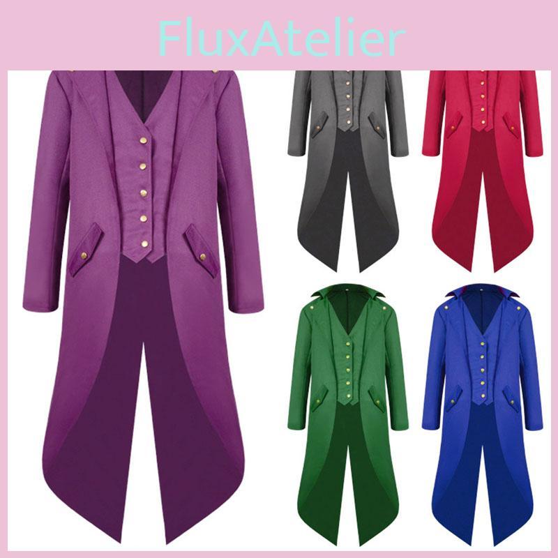Unique Victorian-inspired Coat For Men With Rich Color Options And Long Sleeves