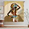 African Woman Painting Curtain Tulle in Kitchen Curtains Bedroom Curtains 2 Pieces Blackout Curtain for Living Room Decoration