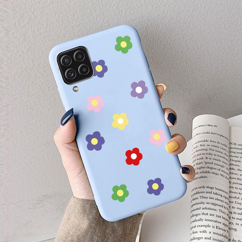 Hülle Für Samsung A12 5G M12 F12 A 12 Süßes Herz Blume Rückseite Weiches Silikon Matt Schutzhülle Für Samsung Galaxy A12 5G