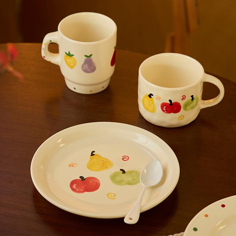 Handbemalte Keramikteller mit Gemüsemotiv, High-End-Luxus-Dessertladen, Nachmittagstee, Kaffeetasse, köstliche Gerichte, Haushaltsgeschirr