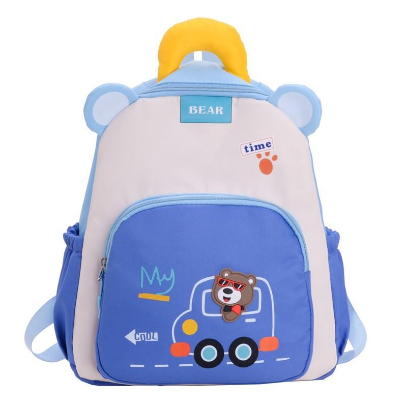 New kindergarten schoolbag cute digging bear schoolbag cartoon schoolbag boy baby simple and lightweight backpack