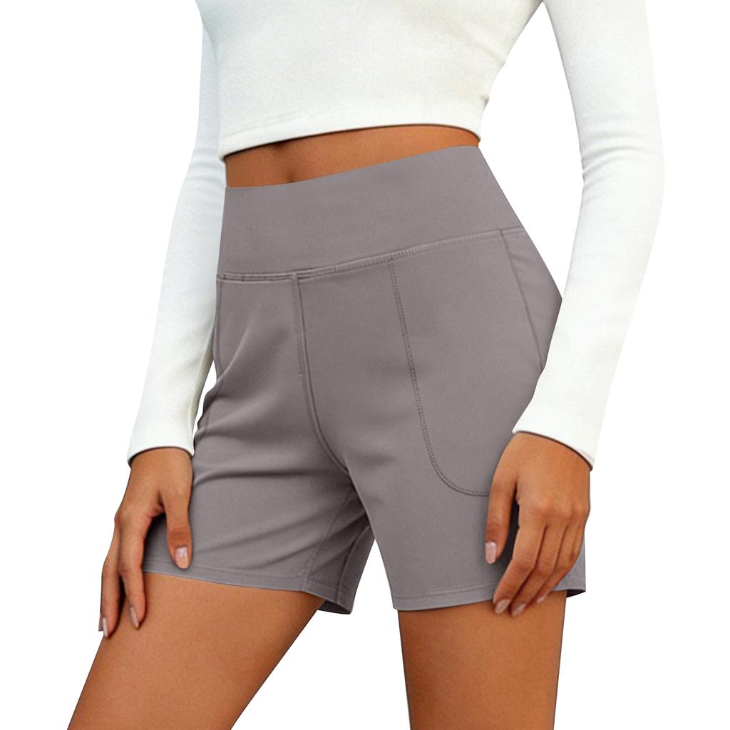 Women's Running Shorts Workout Sport Layer Shorts With Pockets