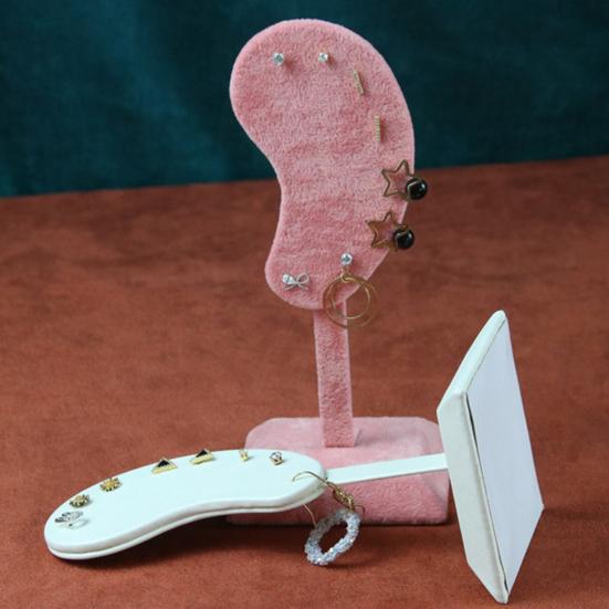 Earring Display Stand Muti-purpose Ear-shaped Easy to Stab Flannel Earring Holder Organizer for Earring
