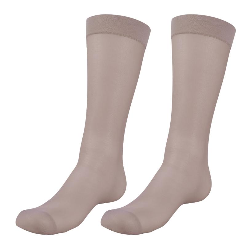 Mens Ultrathin Nylon Sheer Suit Sock Business Dress Socks with Reinforced Toe Solid Plain Thin Formal Dress Stockings
