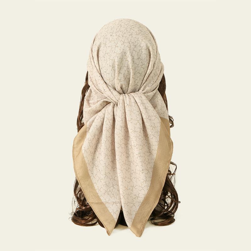 Hot-selling popular cashew print large square scarf retro high-end geometric printing strap silk scarf head scarf