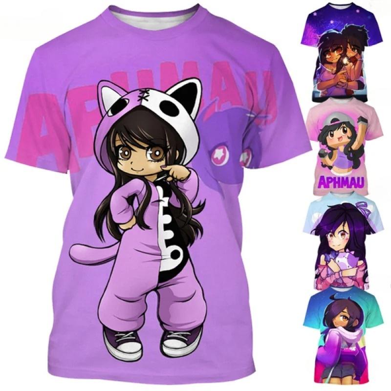 Summer Round Neck 3D Kawaii Ifuma Pattern Printed Top Fashionable Casual Short Sleeved Women's T-shirts