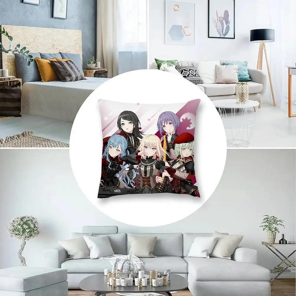 B-Bang Dream Ave Mujica Cartoon Pillow Case Cushion Cover Soft Cute Throw Pillow Case For Sofa Pillowcase Polyester With Zipper