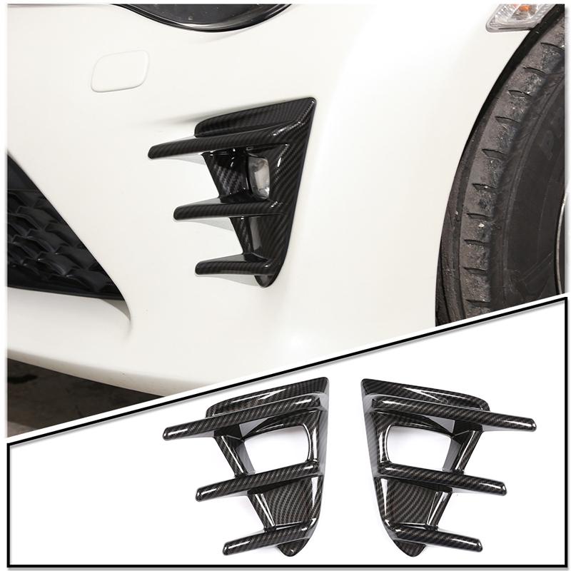 Für Toyota 86 GT86 2016-2020 Autoaufkleber Frontstoßstange Seitenbelüftung Spoiler Canard Abdeckungen Karbonfaser-Look Glänzendes Schwarz Zubehör