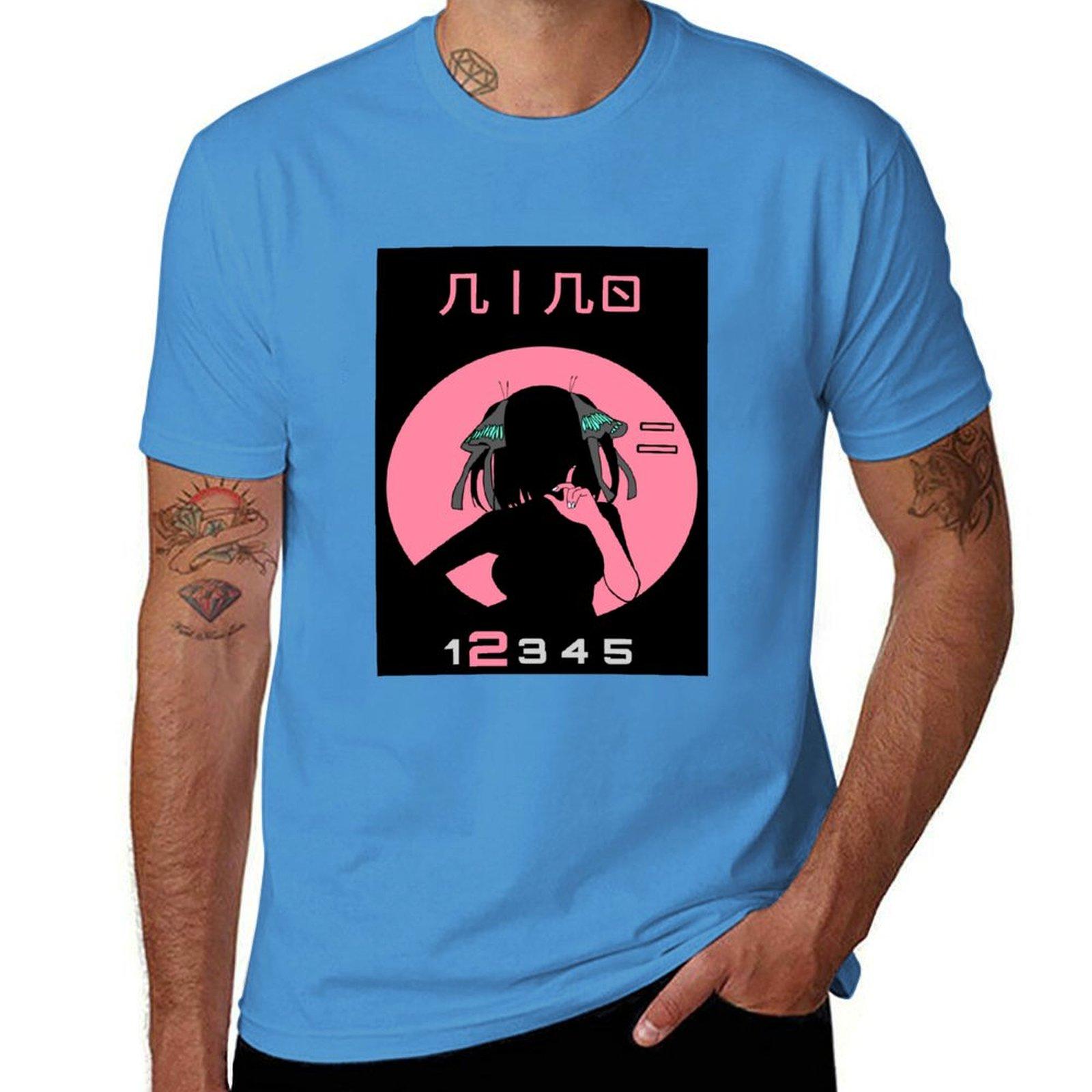 

QUINTUPLET ANIME NAKANO NINO STYLE 25 TOUBON Classic Tshirt Blouse boys animal print t shirts for men S