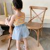Baby Girls Summer Vest Sleeveless Cute Rainbow Striped Shirt Fashion Girl T-shirt