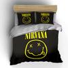 Set Biancheria da Letto Logo Nirvana Nero e Giallo Set Biancheria da Letto (1 copripiumino, 2 federe, piumino non incluso)