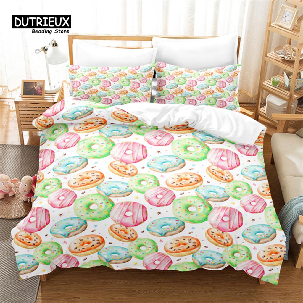 Ice Cream Bedding Set, 3Pcs Duvet Cover Set, Soft Comfortable Breathable Duvet Cover, For Bedroom Guest Room Decor
