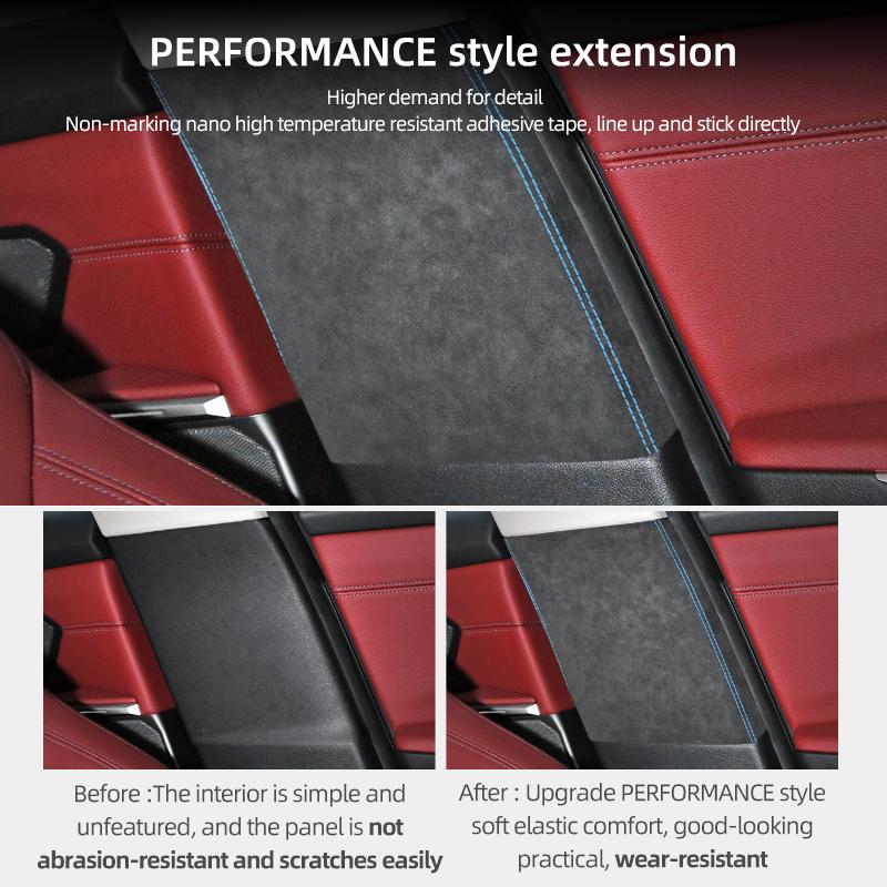 For BMW F10 F18 Series 5 Made of Alcantara Car Interior Tuning Center B Pillars Panel Trim Frame Performance Sticker Accessories