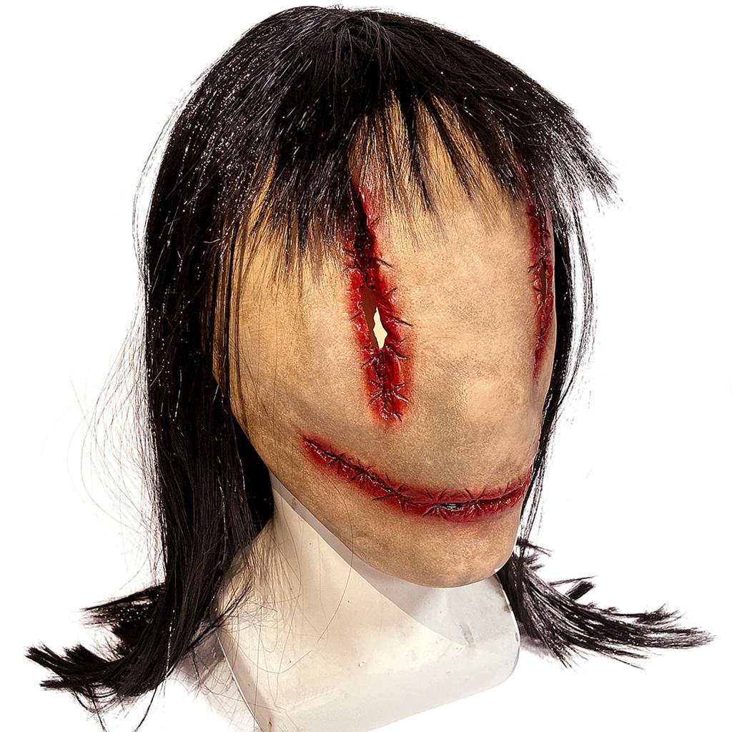Halloween straszny uśmiech maska zabawki azja pół twarzy przebranie na karnawał maska zabawki